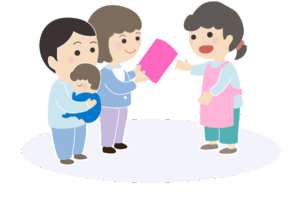 園見学時のパンフレットの利用シーン